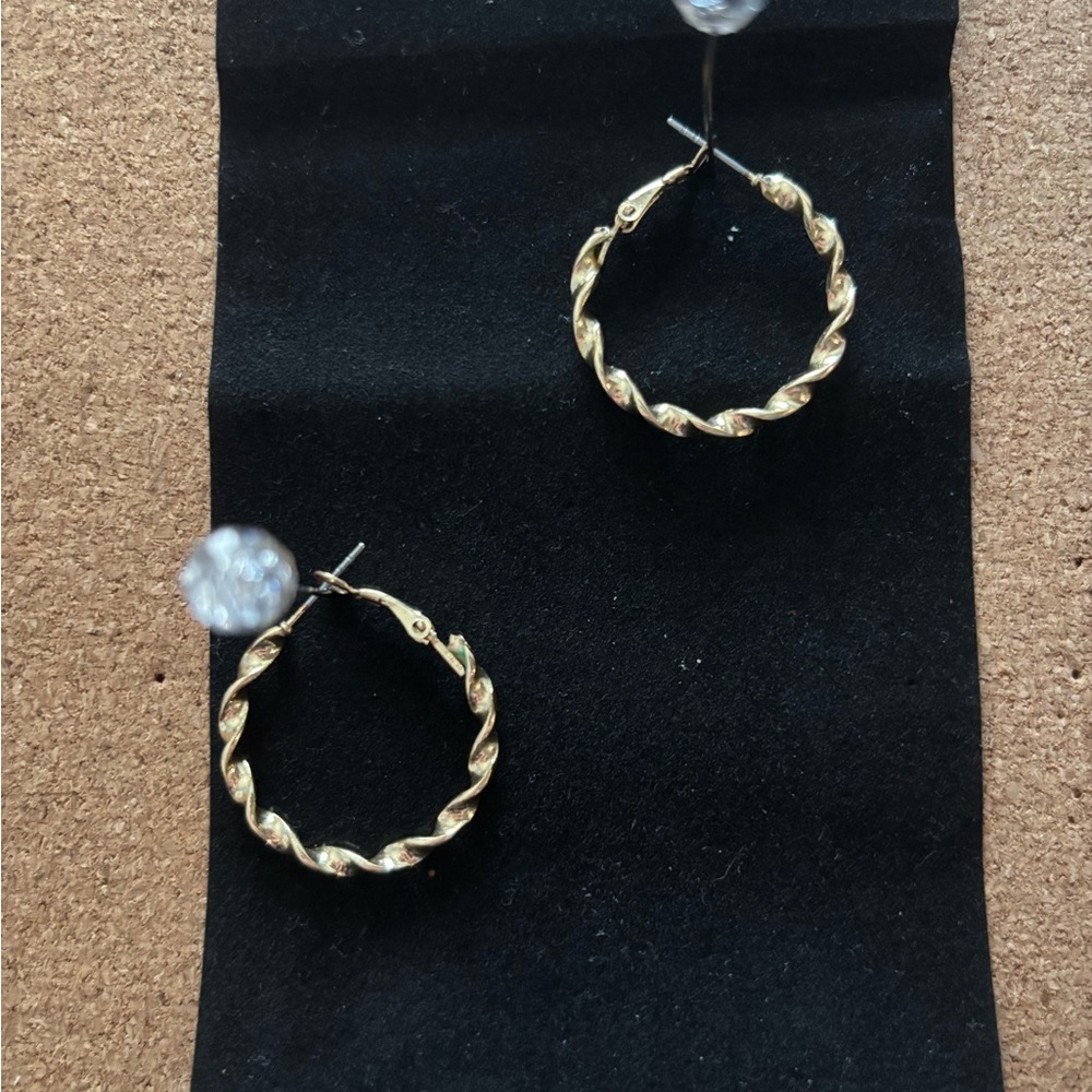 Gold Twisted Hoop Earrings